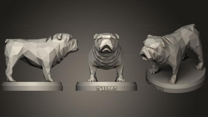 Статуэтки животных (Поли Старый Бульдог, STKJ_1308) 3D модель для ЧПУ станка